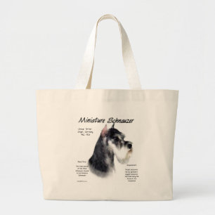 Miniature Schnauzer History Design Large Tote Bag