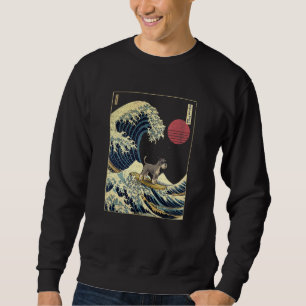 Miniature Schnauzer Japanese Kanagawa Wave Surf D Sweatshirt