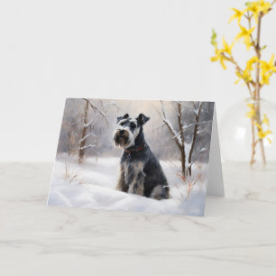 Miniature Schnauzer Let It Snow Christmas Card