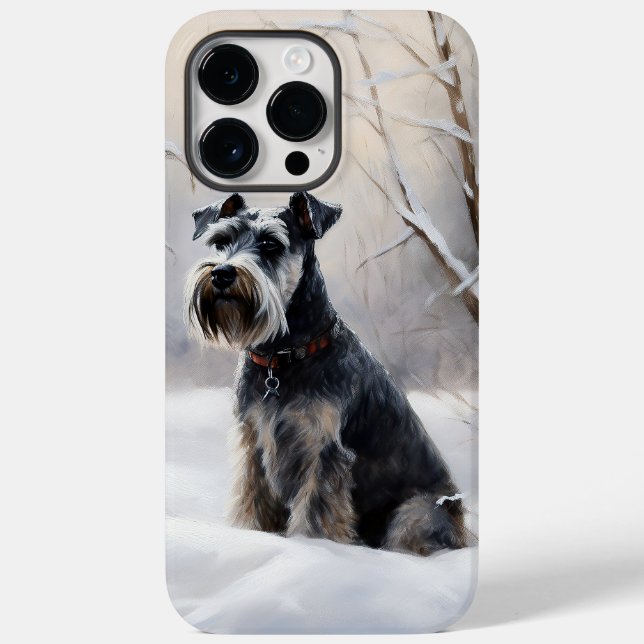Miniature Schnauzer Let It Snow Christmas Case-Mate iPhone Case (Back)