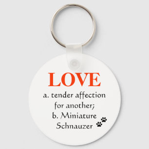 Miniature Schnauzer Love Key Chain