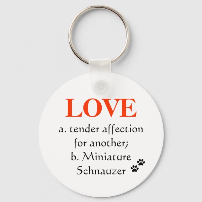 Miniature Schnauzer Love Key Chain (Front)
