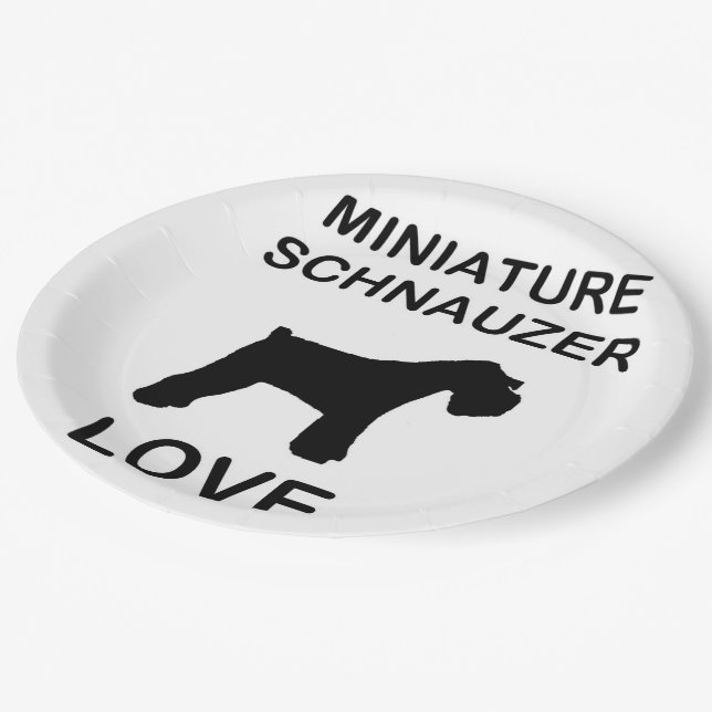 Miniature_Schnauzer love Paper Plate (Angled)