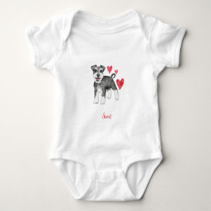 Miniature Schnauzer Mini Schnauzer Baby Bodysuit