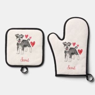 Miniature Schnauzer Mini Schnauzer Oven Mitt & Pot Holder Set