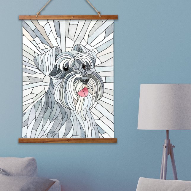 Miniature Schnauzer Mosaic art Hanging Tapestry (Creator Uploaded)
