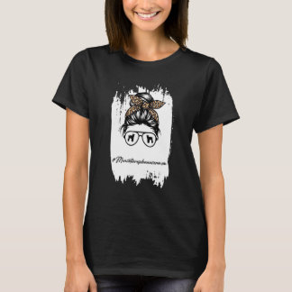 Miniature Schnauzer Mum Messy Bun Leopard T-Shirt