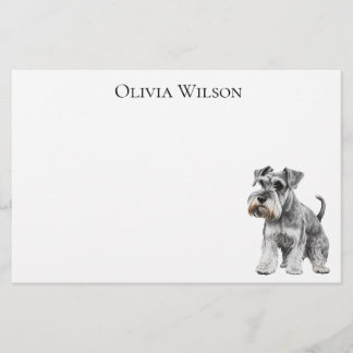 Miniature Schnauzer on custom stationary | Stationery