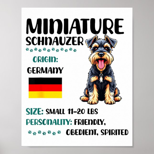 Miniature Schnauzer Origin Funny Mini Schnauzer Lo Poster (Front)