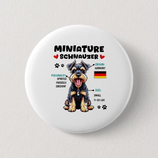 Miniature Schnauzer Owner Funny Mini Schnauzer Lov 6 Cm Round Badge (Front)