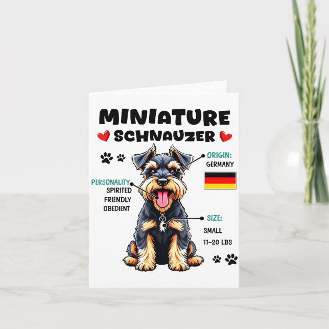 Miniature Schnauzer Owner Funny Mini Schnauzer Lov Card (Front)