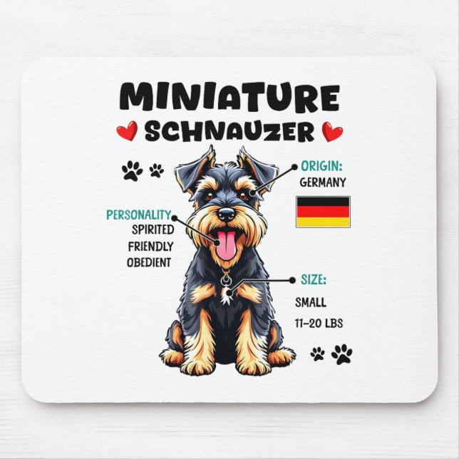 Miniature Schnauzer Owner Funny Mini Schnauzer Lov Mouse Mat (Front)