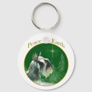 Miniature Schnauzer Peace Key Ring