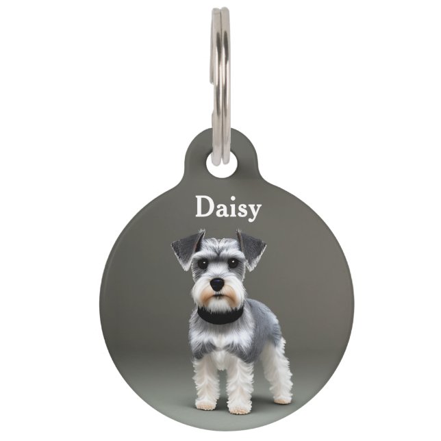 Miniature Schnauzer Personalise Pet Tag (Front)