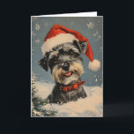 Miniature Schnauzer personalised Christmas  Holiday Card<br><div class="desc">Celebrate the festive season with this adorable Christmas card featuring a miniature schnauzer donning a Santa hat. The charming image captures the spirit of joy and holiday cheer as your furry friend spreads warmth and happiness. The card is a delightful way to convey your season's greetings, blending festive whimsy with...</div>