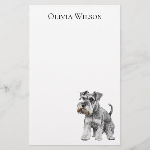 Miniature schnauzer personalised notepad stationery