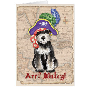 Miniature Schnauzer Pirate Card