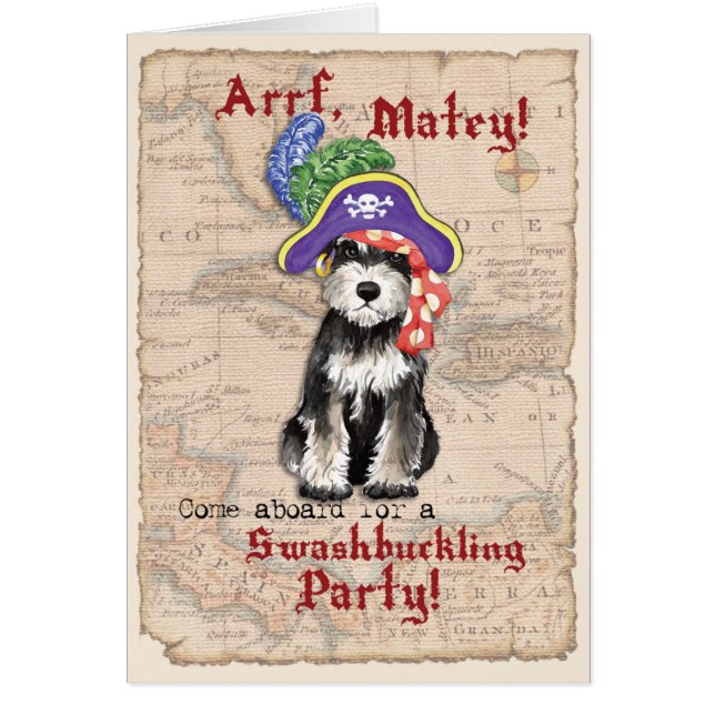 Miniature Schnauzer Pirate Invitation (Front)