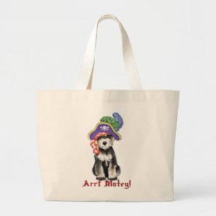 Miniature Schnauzer Pirate Large Tote Bag