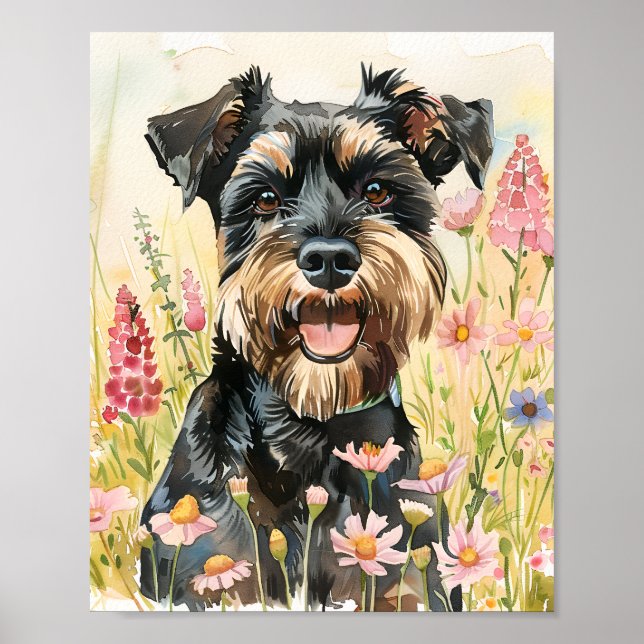 Miniature Schnauzer Poster – Funny Dog Art Print (Front)