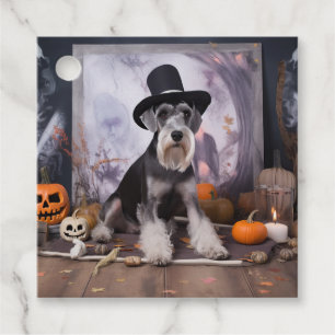Miniature Schnauzer Pumpkins Halloween Scary  Favour Tags