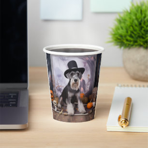 Miniature Schnauzer Pumpkins Halloween Scary  Paper Cups