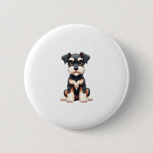 Miniature Schnauzer Puppy (1) 6 Cm Round Badge
