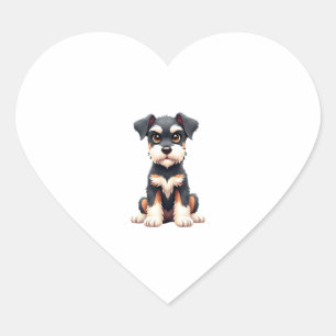 Miniature Schnauzer Puppy  (1) Heart Sticker