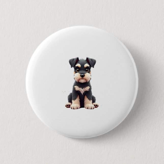 Miniature Schnauzer Puppy  (2) 6 Cm Round Badge (Front)