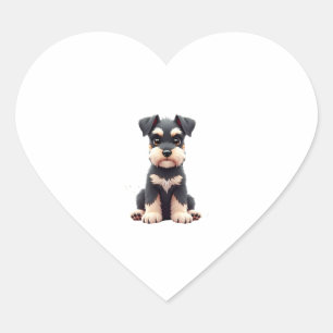 Miniature Schnauzer Puppy  (2) Heart Sticker