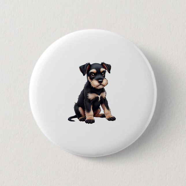 Miniature Schnauzer Puppy  (3) 6 Cm Round Badge (Front)