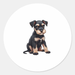 Miniature Schnauzer Puppy  (3) Classic Round Sticker