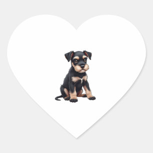 Miniature Schnauzer Puppy  (3) Heart Sticker