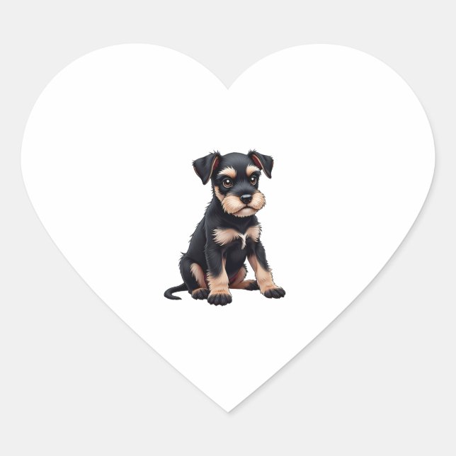 Miniature Schnauzer Puppy  (3) Heart Sticker (Front)