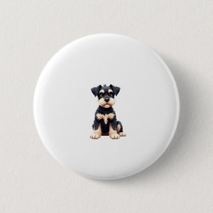Miniature Schnauzer Puppy (4) 6 Cm Round Badge