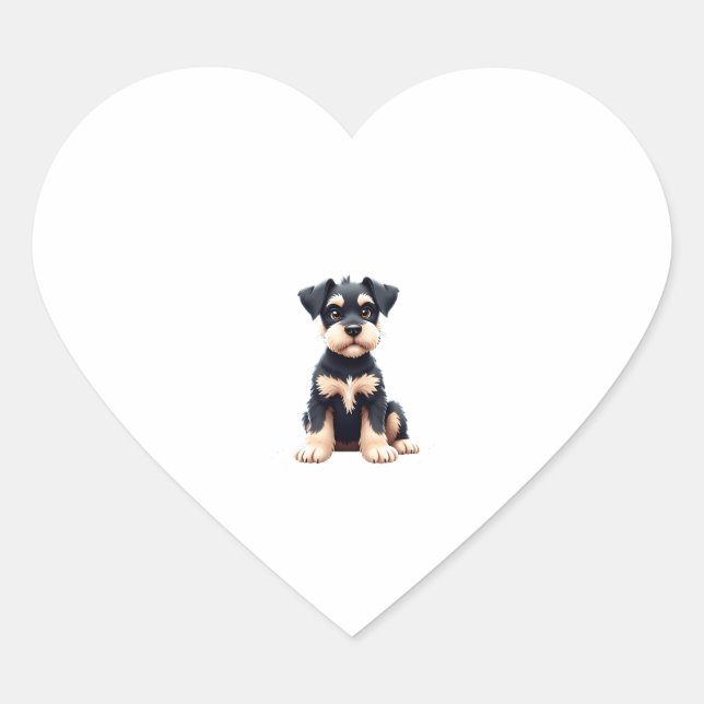 Miniature Schnauzer Puppy  (4) Heart Sticker (Front)