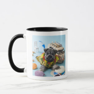 Miniature Schnauzer Puppy and Summer Vacation Mug