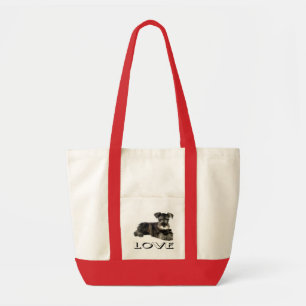Miniature Schnauzer Puppy Dog Canvas Love Tote Bag