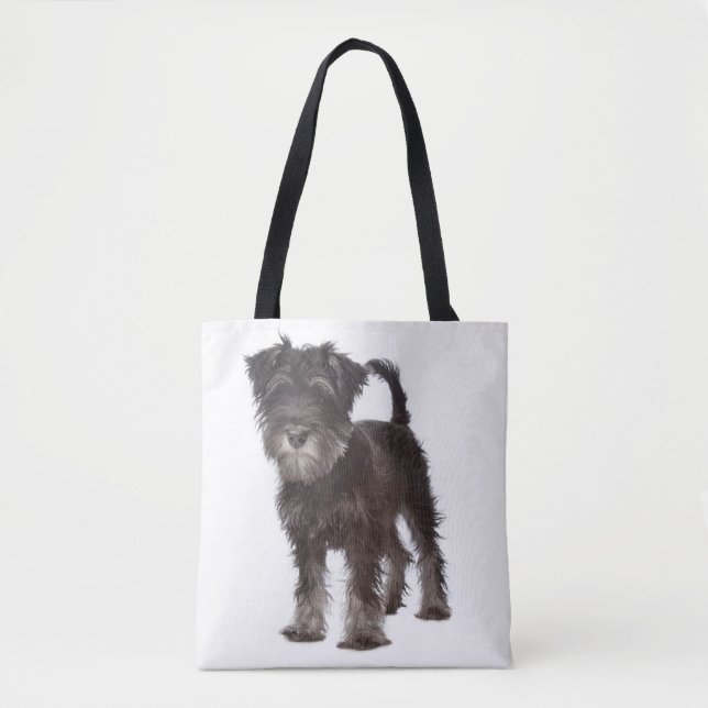Miniature Schnauzer Puppy Dog Canvas Tote Bag (Front)