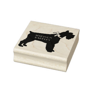 Miniature Schnauzer Puppy Dog Rubber Stamp