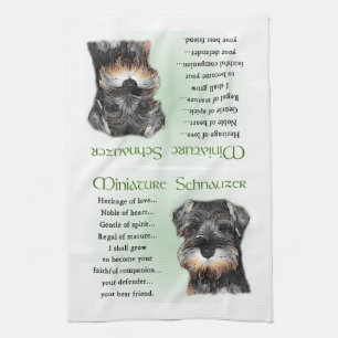 Miniature Schnauzer Puppy Heritage Tea Towel