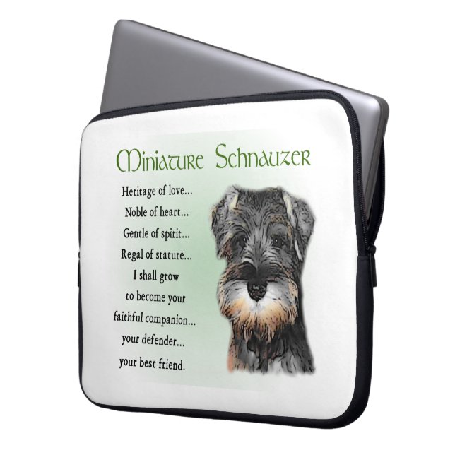 Miniature Schnauzer Puppy Laptop Sleeve (Front Left)