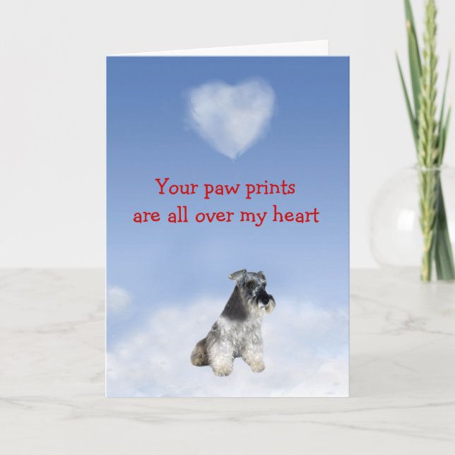 Miniature Schnauzer Puppy Love Card (Front)