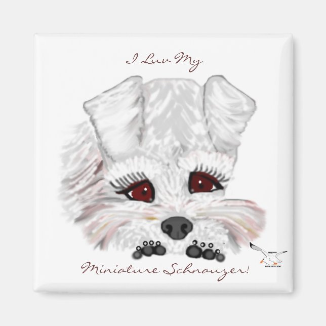 Miniature Schnauzer Puppy Magnet (Front)