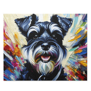 Miniature Schnauzer Puzzle: Black and Silver Zwerg Jigsaw Puzzle