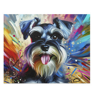 Miniature Schnauzer Puzzle: Salt and Pepper Zwergs Jigsaw Puzzle