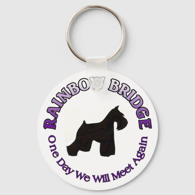 MINIATURE SCHNAUZER RAINBOW BRIDGE SYMPATHY DOG KEY RING (Front)
