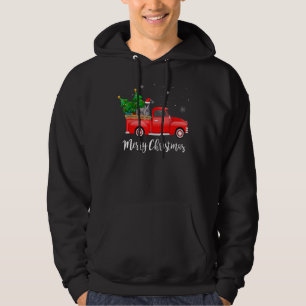 Miniature Schnauzer Red Truck Christmas Tree Xmas Hoodie