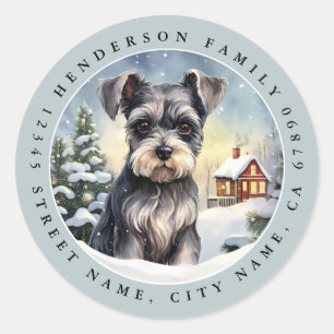 Miniature Schnauzer Round Stickers