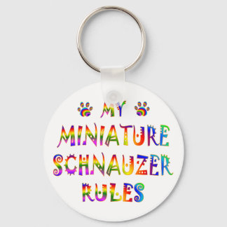 Miniature Schnauzer Rules Fun Key Ring